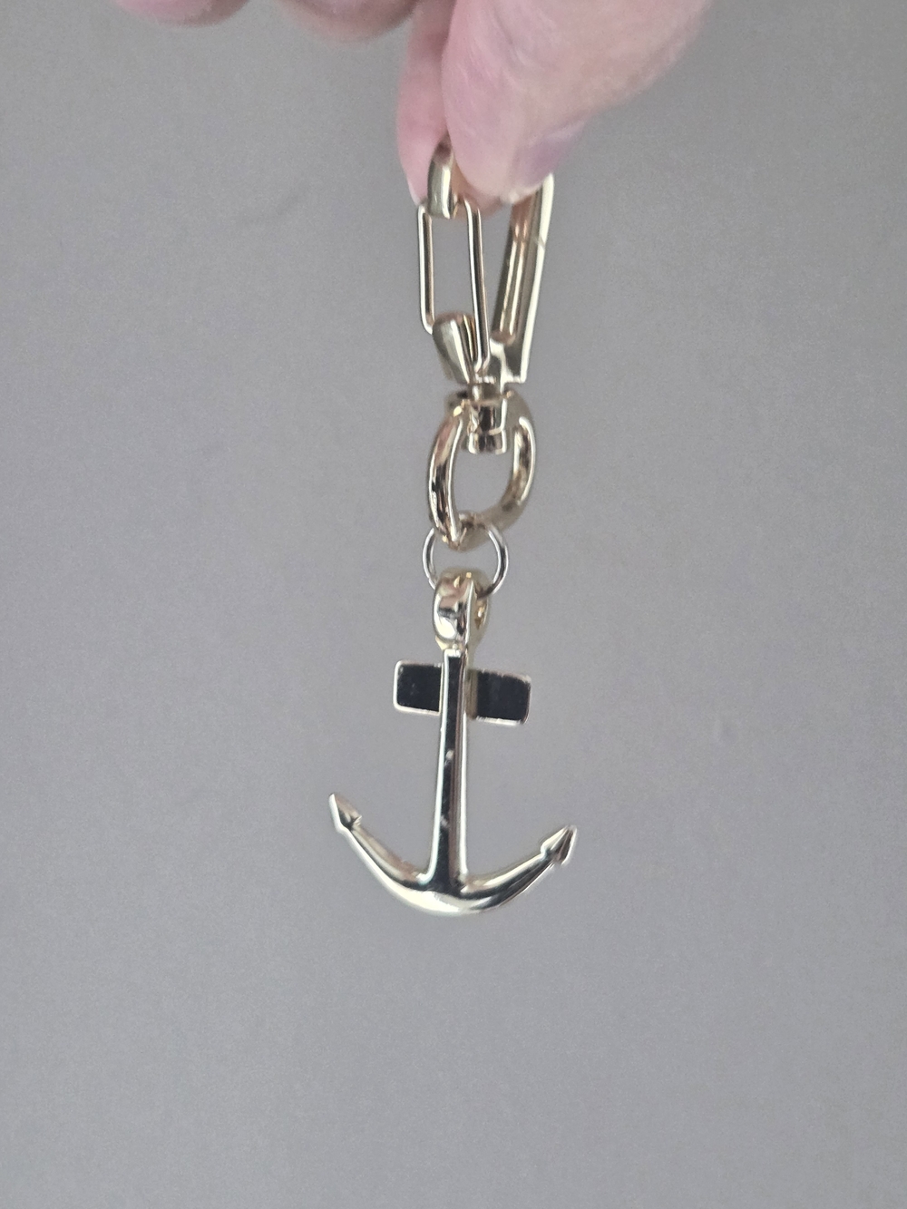 Jean Paul Gaultier Gold Anchor Keyring Charm